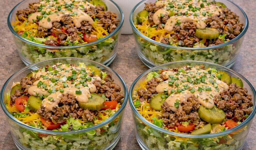 Big Mac Cheese Protein Bowls
